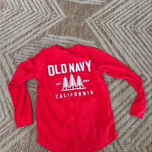 Old Navy Vibrant Red Long Sleeve Tee